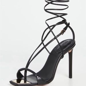 SCHUTZ Vikki Black Leather Tie Stiletto
Sandals Womens. Size 7.5B